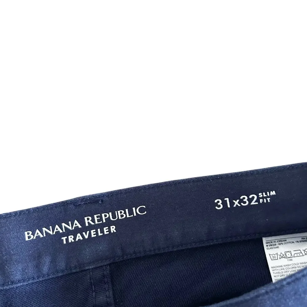 Banana Republic Traveler Navy Blue Slim Fit Jeans Sz 31x32